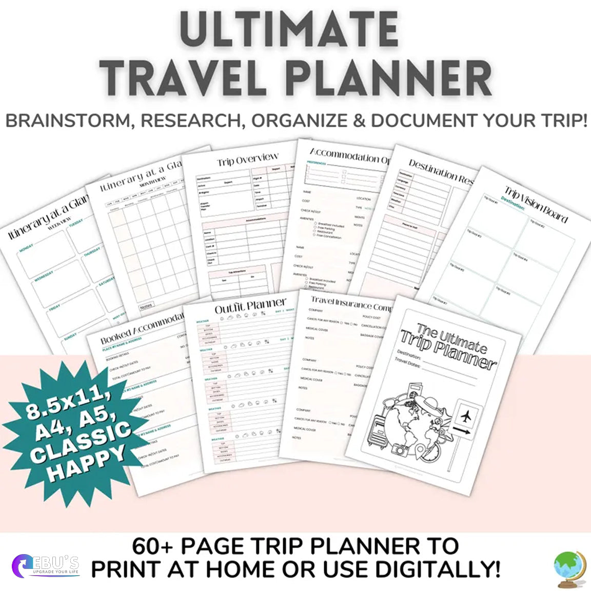 Travel Planner Printable Bundle