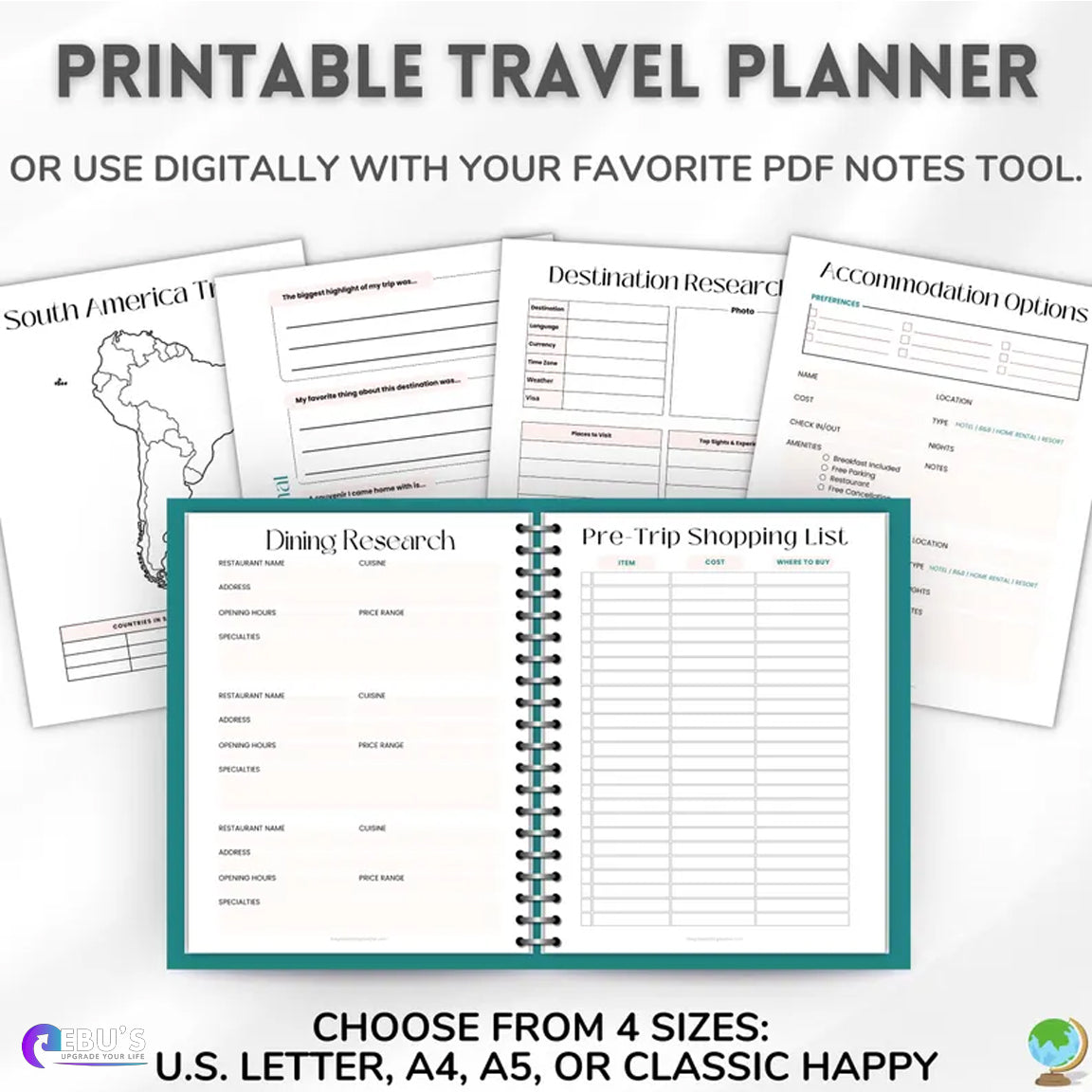 Travel Planner Printable Bundle