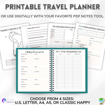 Travel Planner Printable Bundle