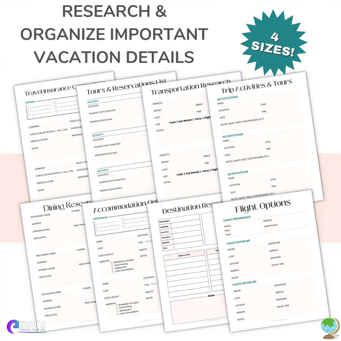 Travel Planner Printable Bundle