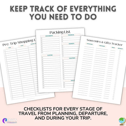 Travel Planner Printable Bundle